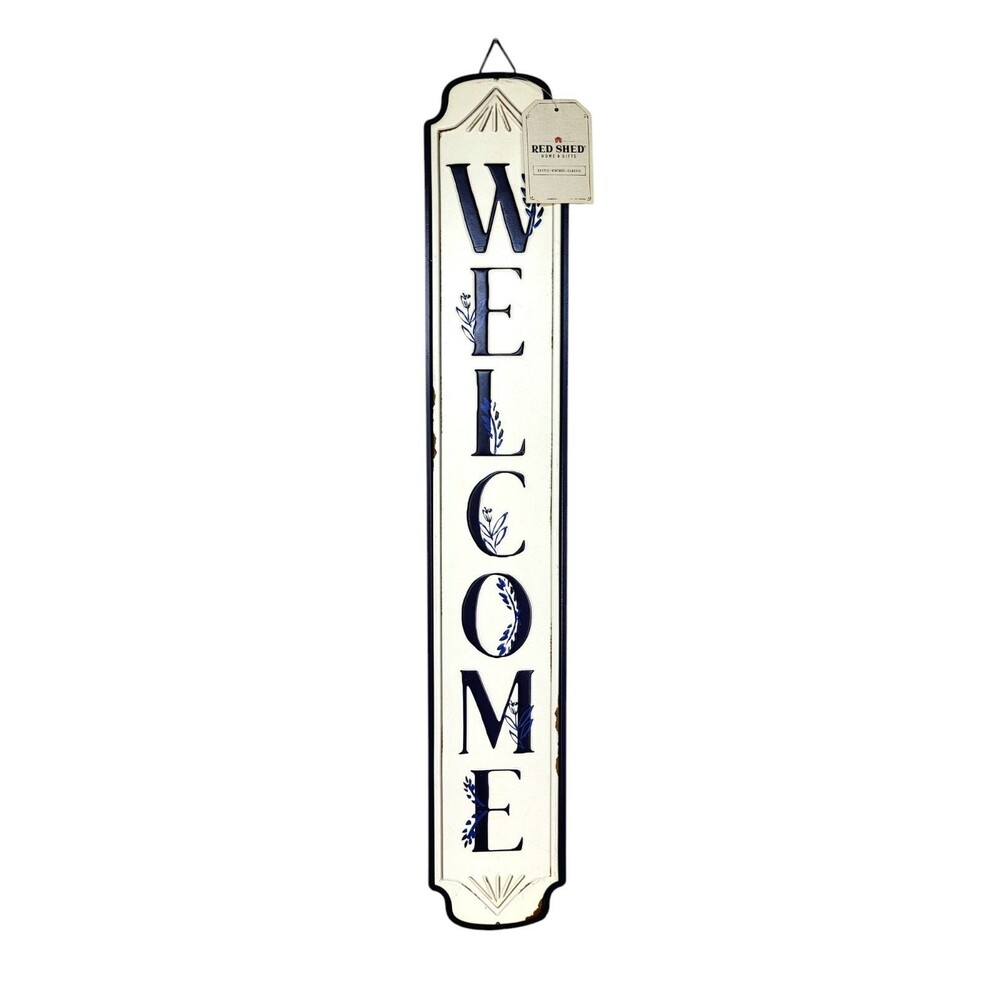 Rustic Vintage Classic Farmhouse "WELCOME" Metal Wall Hanging Sign 28"